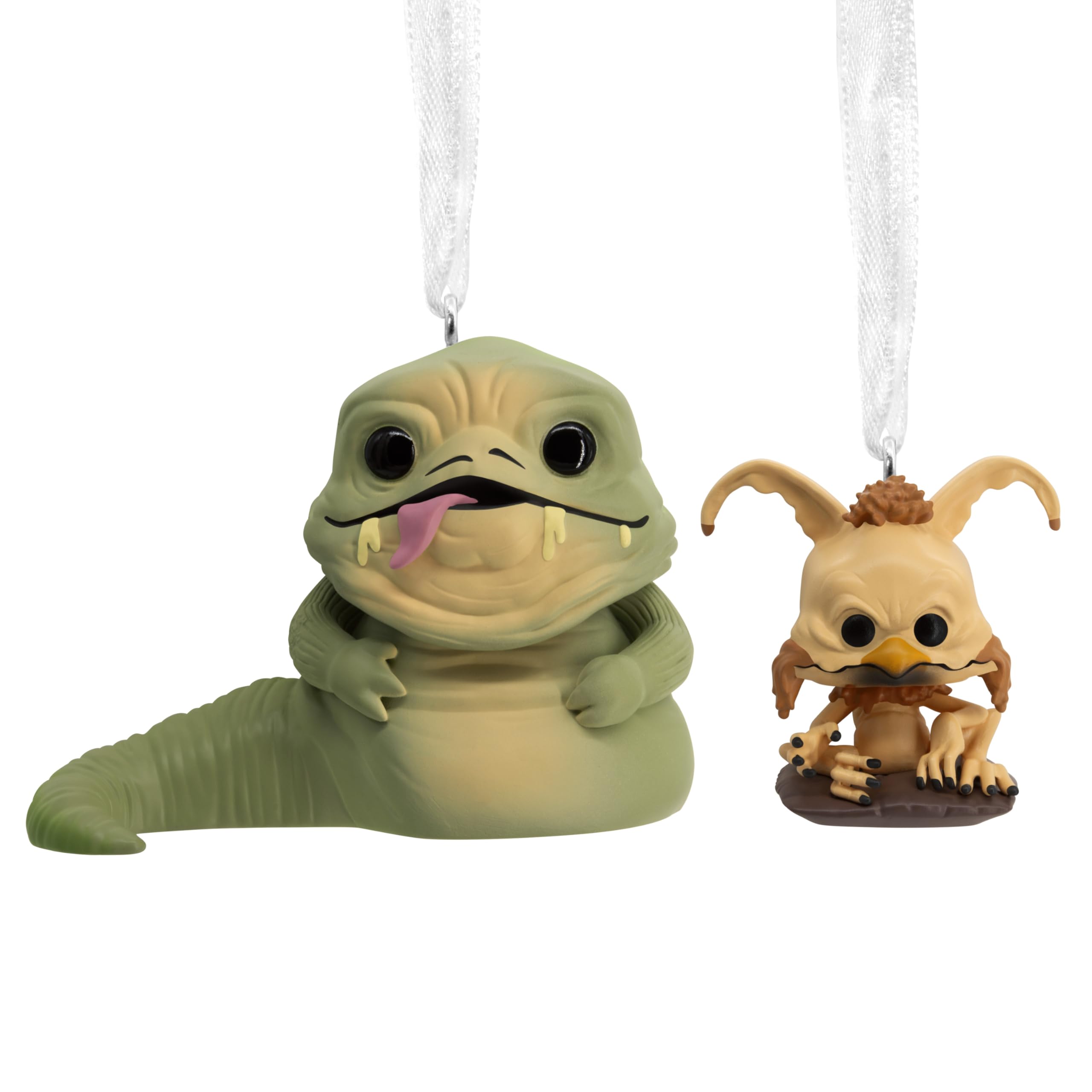 Hallmark Star Wars: Return of The Jedi Jabba The Hutt & Salacious B. Crumb Funko POP! Christmas Ornaments, Set of 2, Pop Culture Gifts