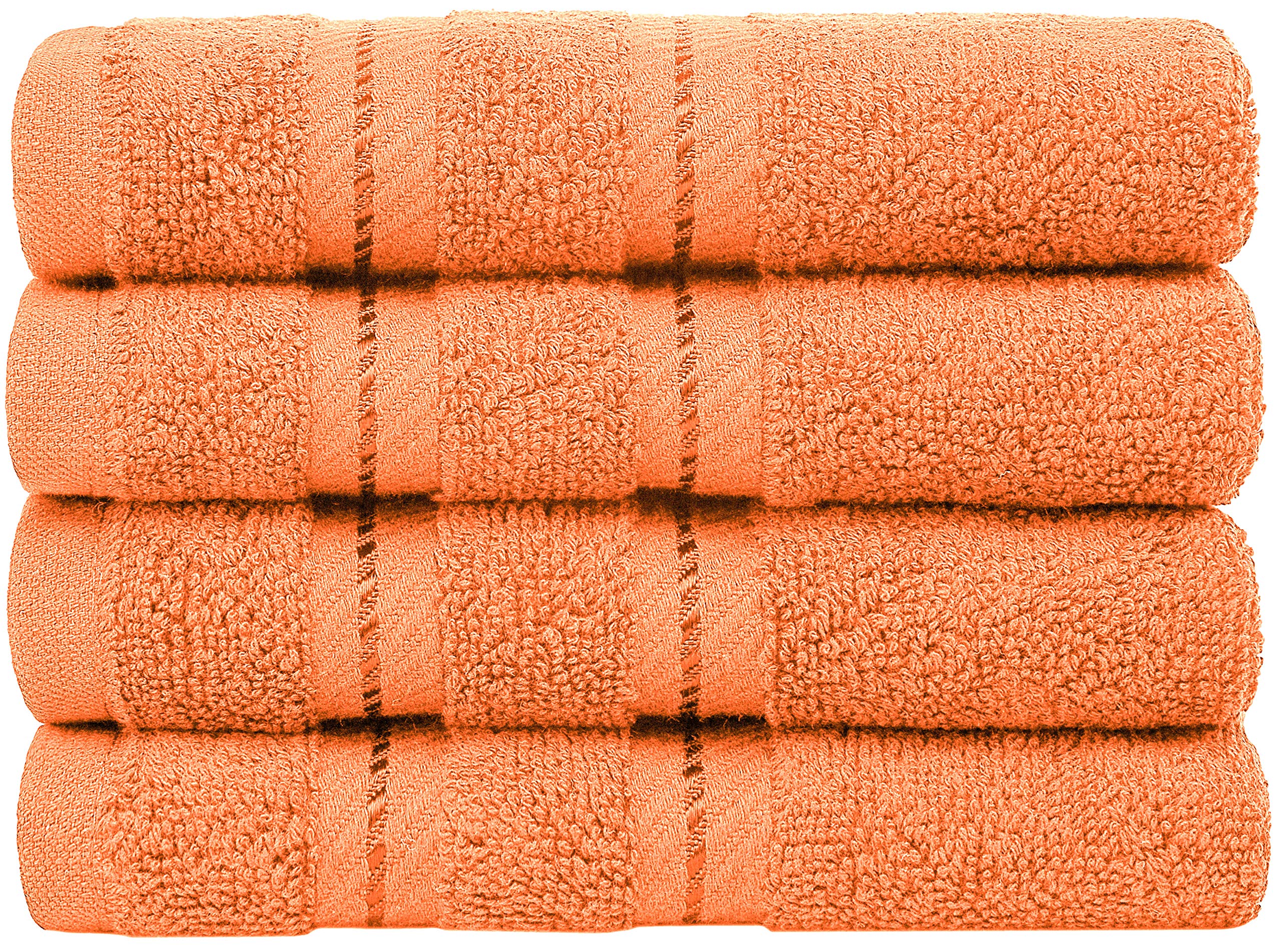 AmericanSoftLinen Turkish Cotton, Luxury Hotel Quality for Maximum Softness & Absorbency for Face, Hand, Kitchen & Cleaning (4-Piece Washcloth Set, Malibu Peach)