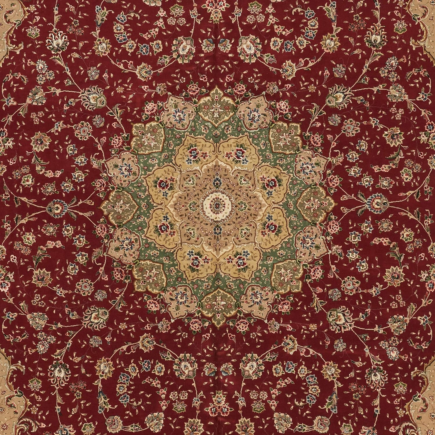 SAFAVIEH Tabriz Floral Collection Runner Rug - 2'6" x 12', Assorted, Handmade Traditional Silk & Wool, Ideal for High Traffic Areas in Living Room, Bedroom (TF50)