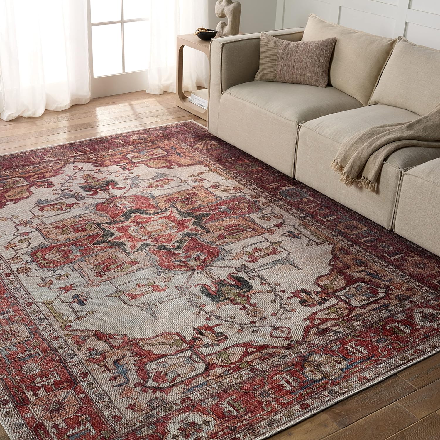 Jaipur Living Soft 3x8 Runner Rug, Boho, Rust/Beige Rust Orange/Beige 3' x 8' (Runner)