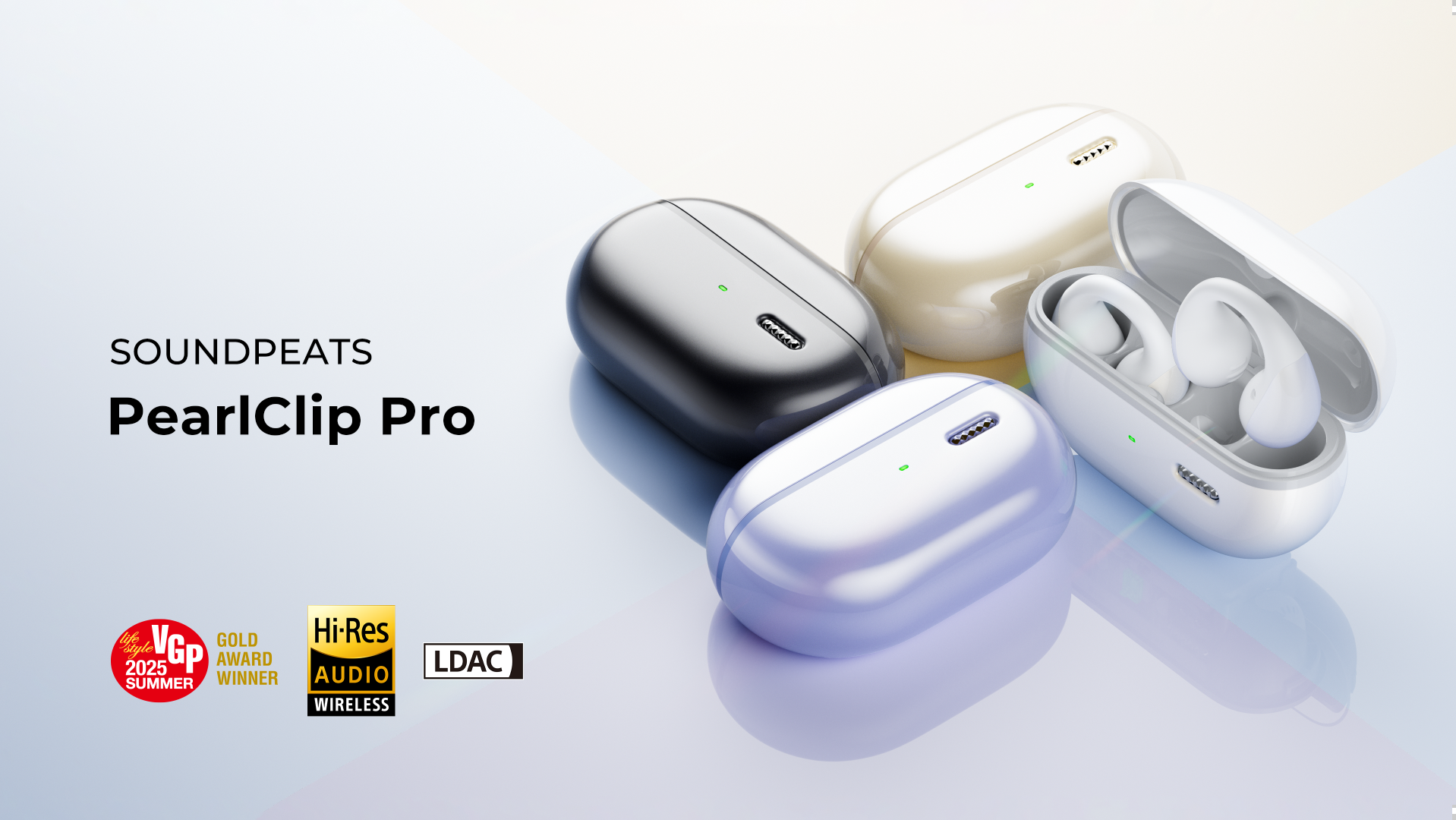 SoundPEATS PearlClip Pro Ear Clip Earbuds, Open-Ear Wireless