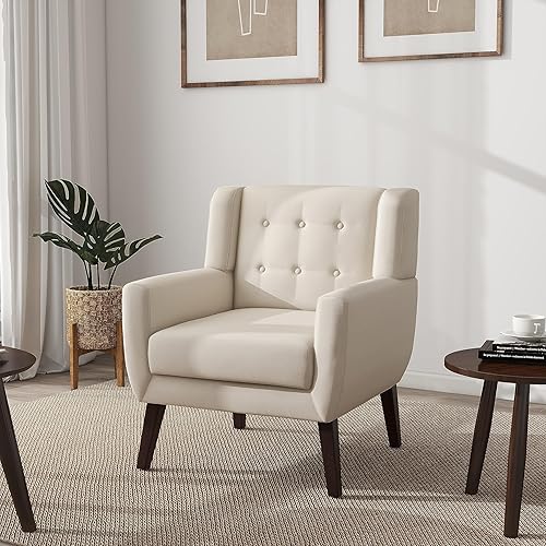 Miniatura 67 de UIXE Silla de Acento Floral, Sillón Moderno Tapizado en Tela para Sala de Estar, Cómodas Sillas de Club con Brazos Sofá Individual con Botones