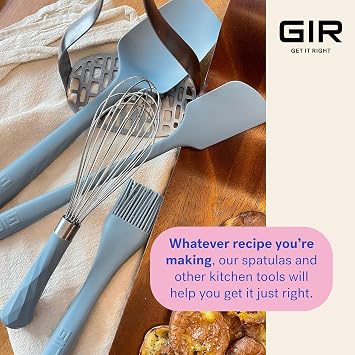 GIR: Get It Right Silicone Kitchen Spatula - Non-toxic Cooking Utensils for Nonstick Cookware, Cooking and Baking, Skinny - 11IN - Slate