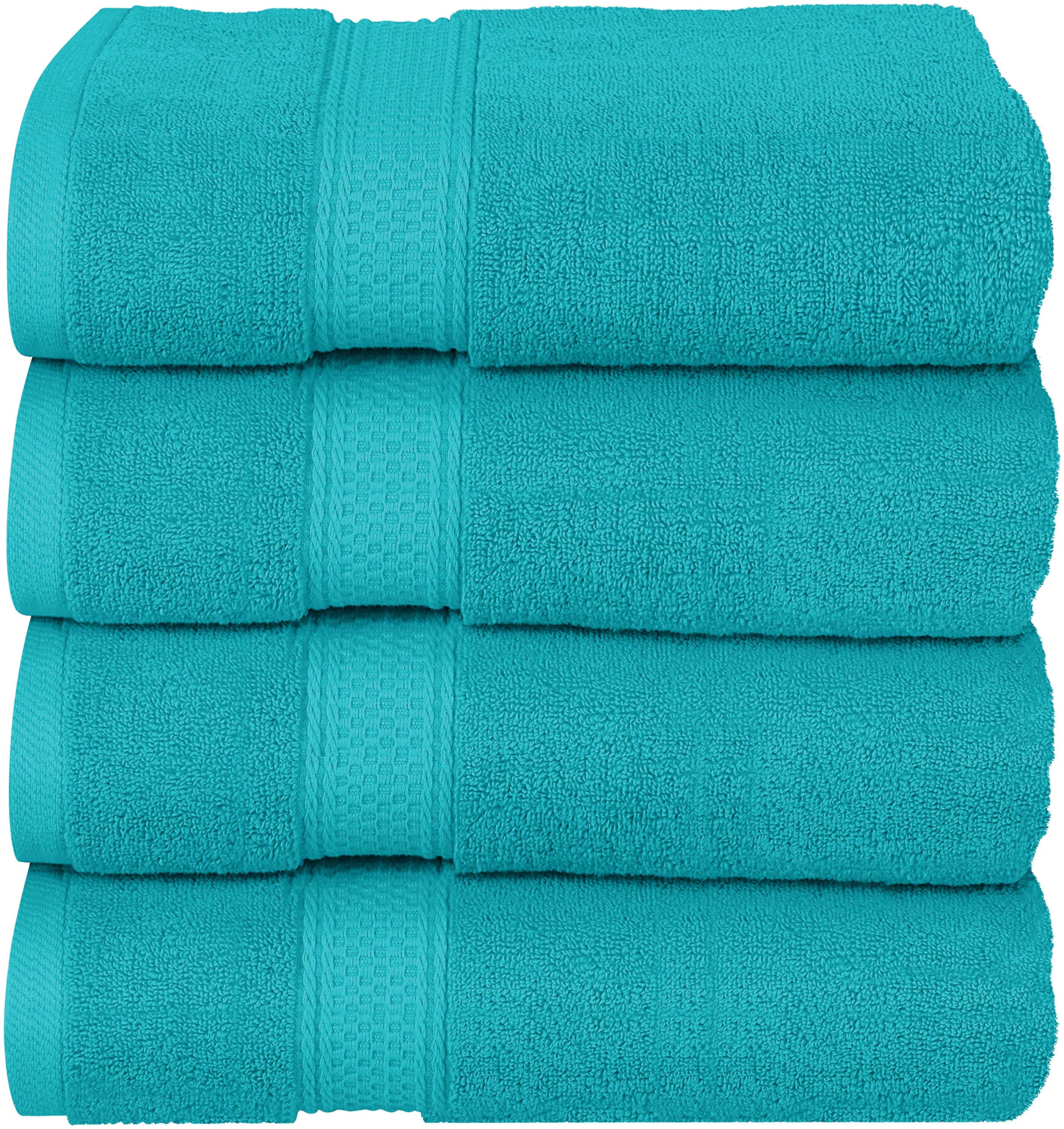 Utopia Towels 4 Pack Premium Bath Towels Set, (27 x 54 Inches) 100% Ring Spun Cotton 600GSM, Lightweight and Highly Absorbent Quick Drying Towels, Perfect for Daily Use (Turquoise)