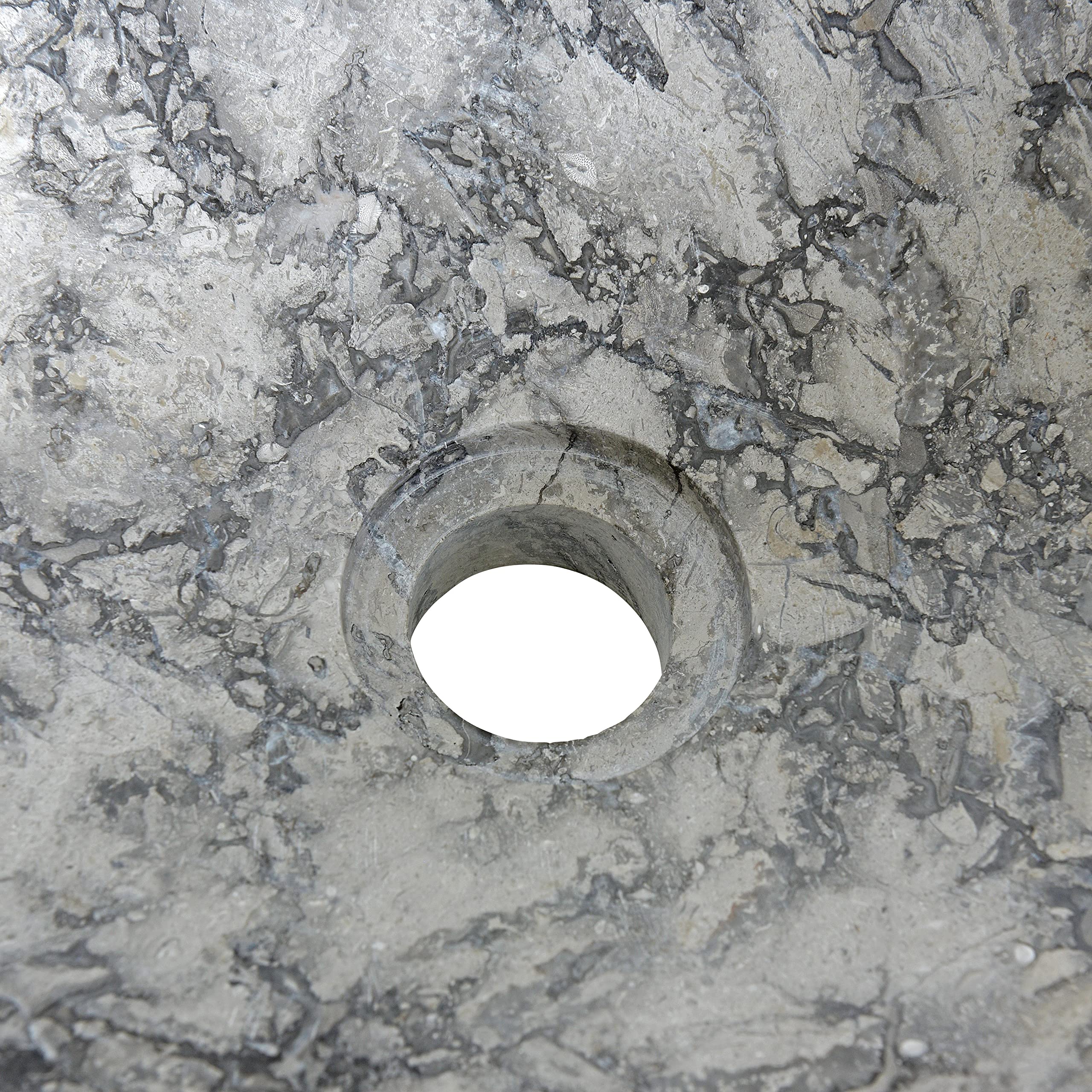 ESTEXO Umywalka marmur kamień naturalny umywalka ok. Ø 38-40 cm x 15 cm umywalka umywalka umywalka kamienna umywalka szara