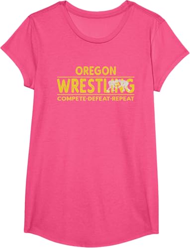 Miniatura 39 de Oregon Wrestling - Compete, Defeat, Repeat T-Shirt Negro,Azul Marino,Asfalto,Blanco,Azul Pastel,Arándano,Rojo,Verde Bosque,Verde Kelly,Verde