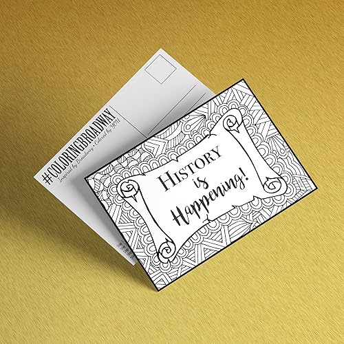 Miniatura 4 de Coloring Broadway - Postales de Broadway inspiradas en Hamilton (juego de 4), mercancía musical Just You Wait Hamilton, impresas en cartulina mate