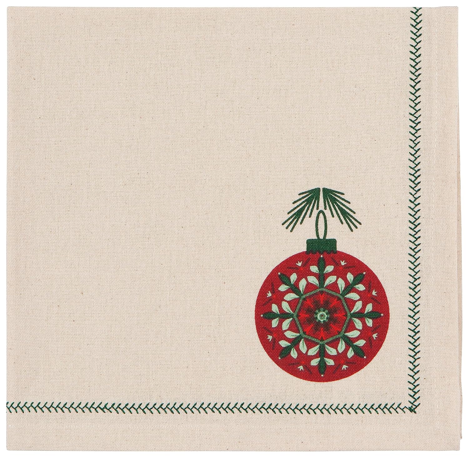 Now Designs Good Tidings Cotton Napkins 18x18 inch, Set of 4