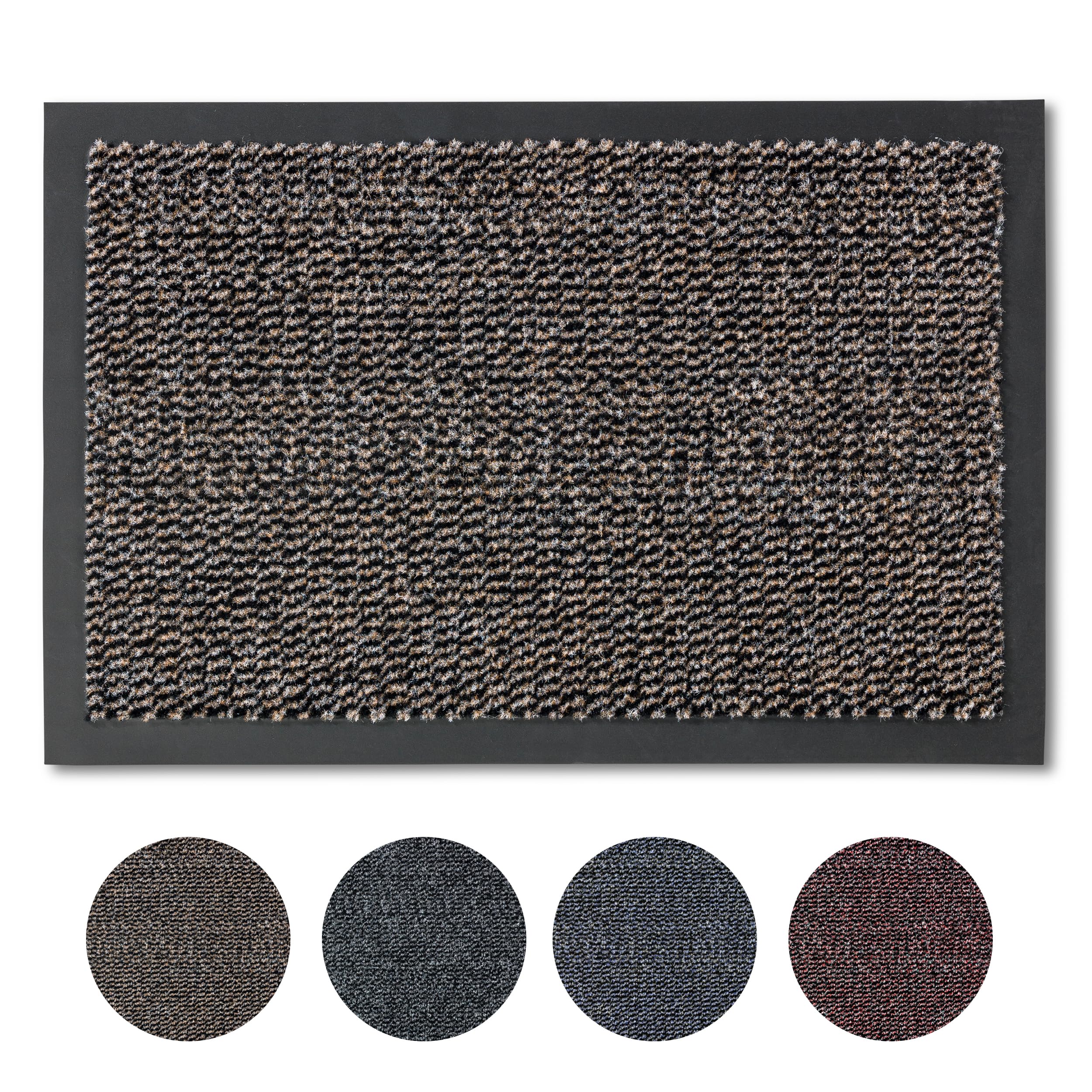 Paillasson marron chiné Carpido 60x80 cm pour entrée intérieure