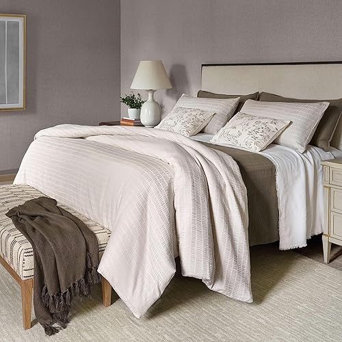 Miniatura 4 de Talus - Funda de edredón de yeso, tamaño matrimonialqueen, patrón gráfico neutromarfil