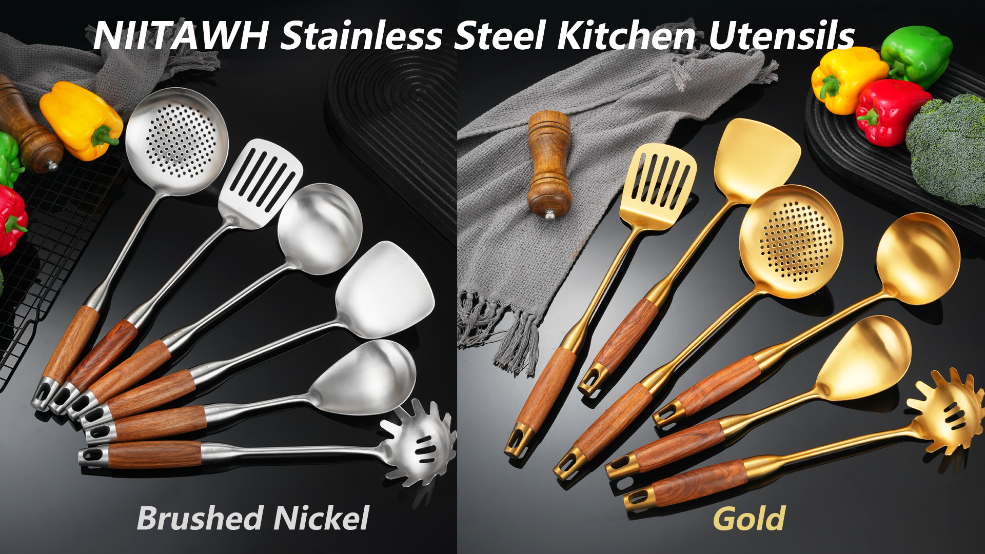 その他 utensils Amazon.com: NIITAWH Stainless Steel Kitchen Utensils Set with