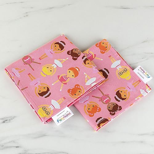 Miniatura 2 de Funkins - Servilletas de tela reutilizables para niños, 12 x 12 pulgadas, 2 capas, gruesas, absorbentes, duraderas, lavables a máquina, etiqueta con