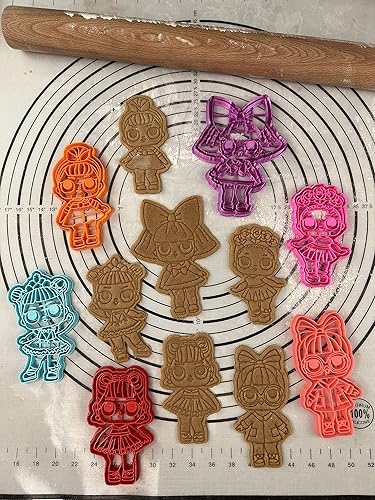Juego de 6 moldes para cortar galletas de L.O.L Surprise Dolls LOL de 5 pulgadas, fabricado por 3D Kitchen Art