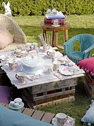 Miniatura 7 de Talking Tables Suministros de fiesta de Alicia en el país de las maravillas juegos de tazas de té y platillos  Ideal para fiestas de té con