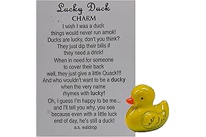 Ganz Lucky Little Duck Yellow Pocket Charm with Story Card