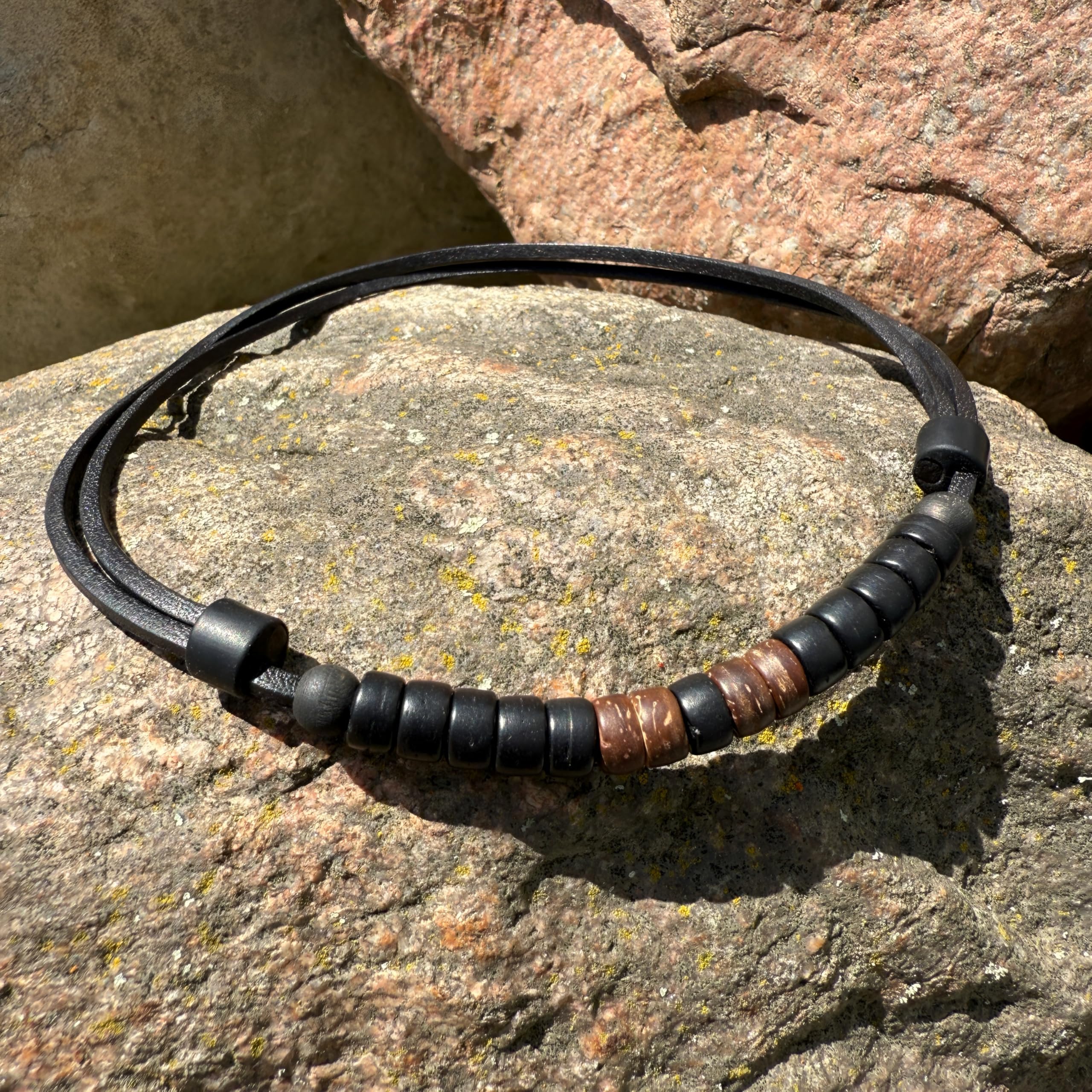 HANA LIMA Lederkette Halskette Herren Damen Surferhalskette Lederhalskette Surferkette Surfstyle