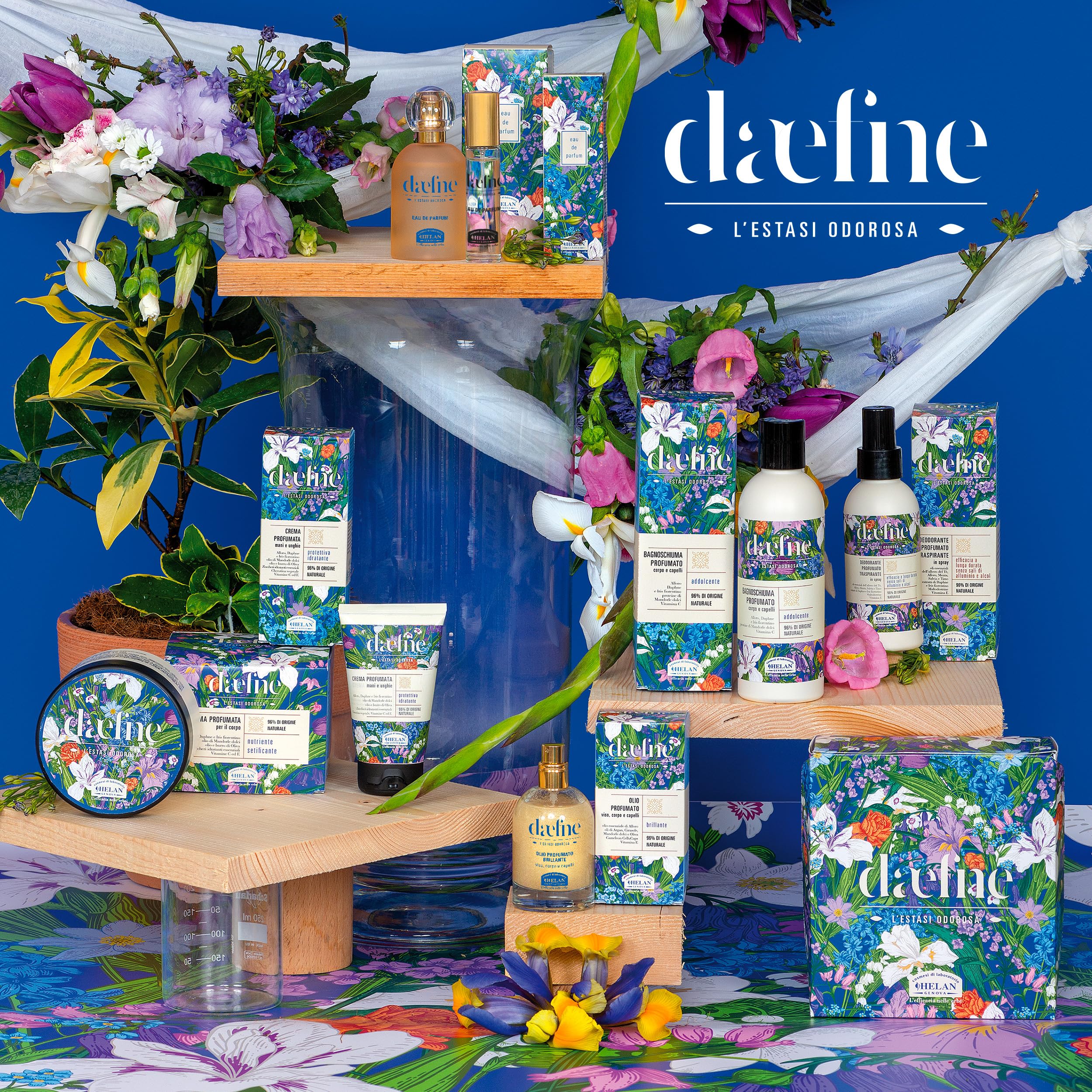 Helan Daefne - Cofanetto Regalo Donna con Profumo Donna Fiorito 10ml + Crema Mani Secche e Screpolate con Vitamina C e E Rivitalizzante Unghie 50ml, Idee e Regali per Lei Beauty Naturale Made in Italy