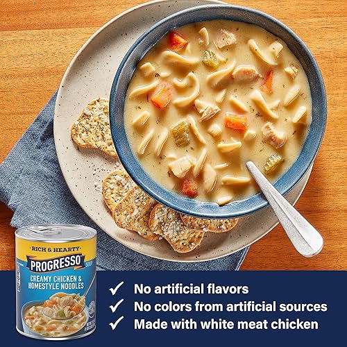Miniatura 4 de Progresso Rich & Hearty - Sopa cremosa de pollo y fideos caseros, 19 onzas