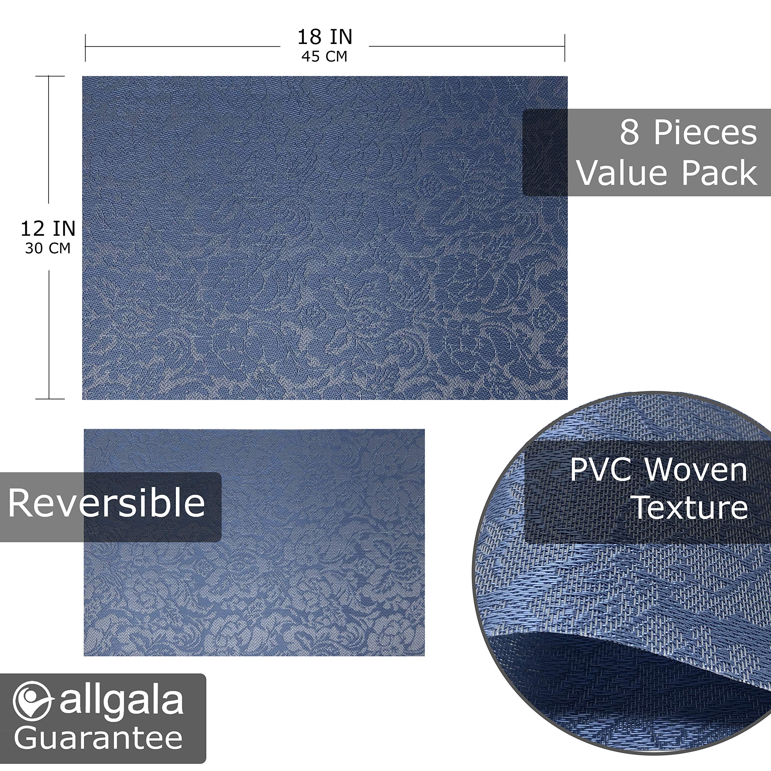 Amazon｜allgala 8パック ダイニングテーブル PVC ランチョンマット