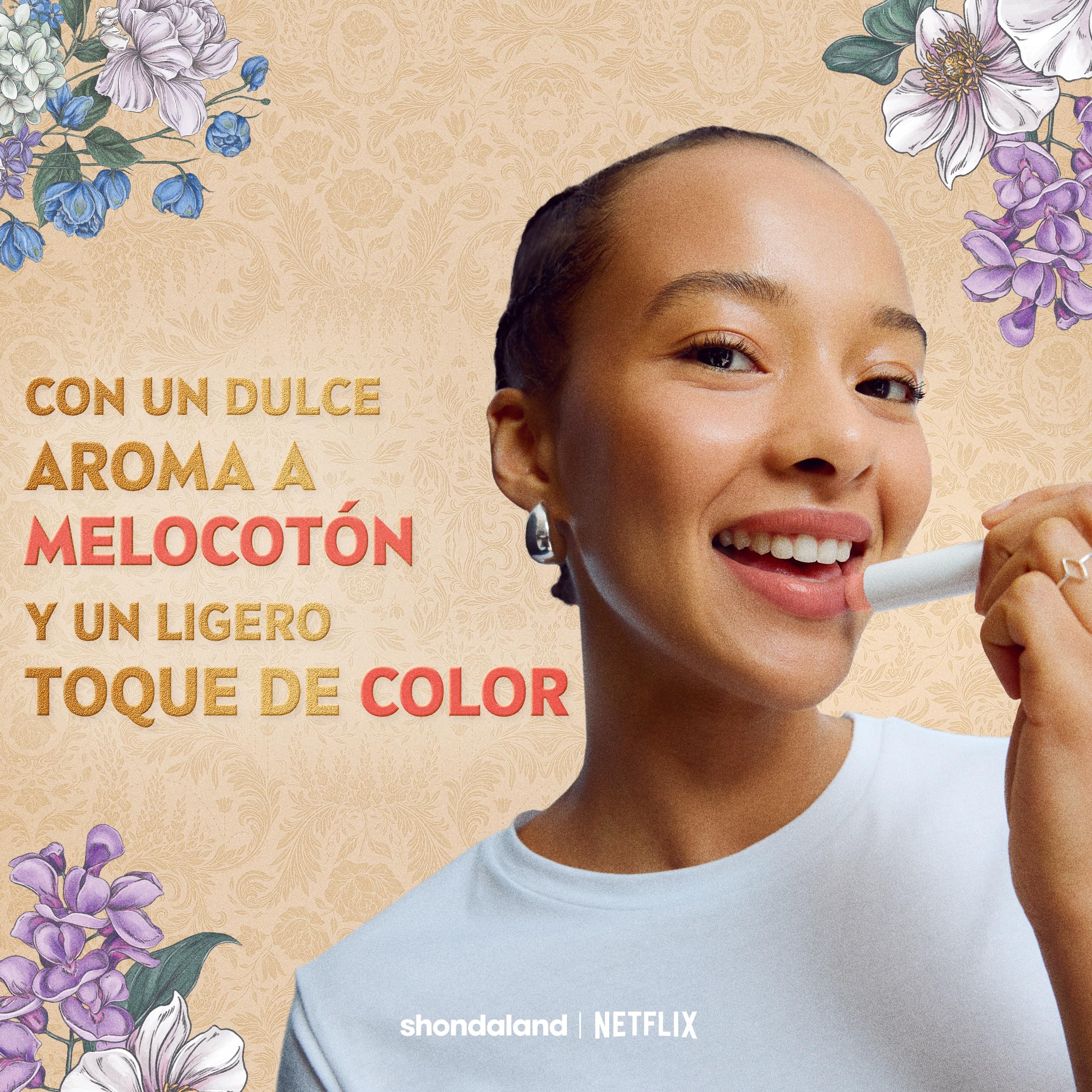 Liposan Bridgerton Edición Limitada Peach Tea- Bálsamo Labial Hidratante - Cacao de Labios con 24h de Hidratación - Aroma a Melocotón - Sutil Brillo de Labios Coral - Todo Tipo de Piel - 4,8 g — view 3