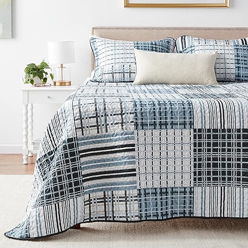 Miniatura 5 de Safdie & Co. 60502.3DQ.13 - Juego de edredón de 3 piezas Duncan DQ azul marino, matrimonial, Queen