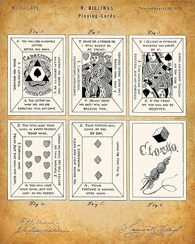 Miniatura 3 de Original Playing Cards Patent Prints - Set of Four Photos (8x10) Unframed - Makes a Great Mancave or Game Room Decor and Gift Under $20 for Poker