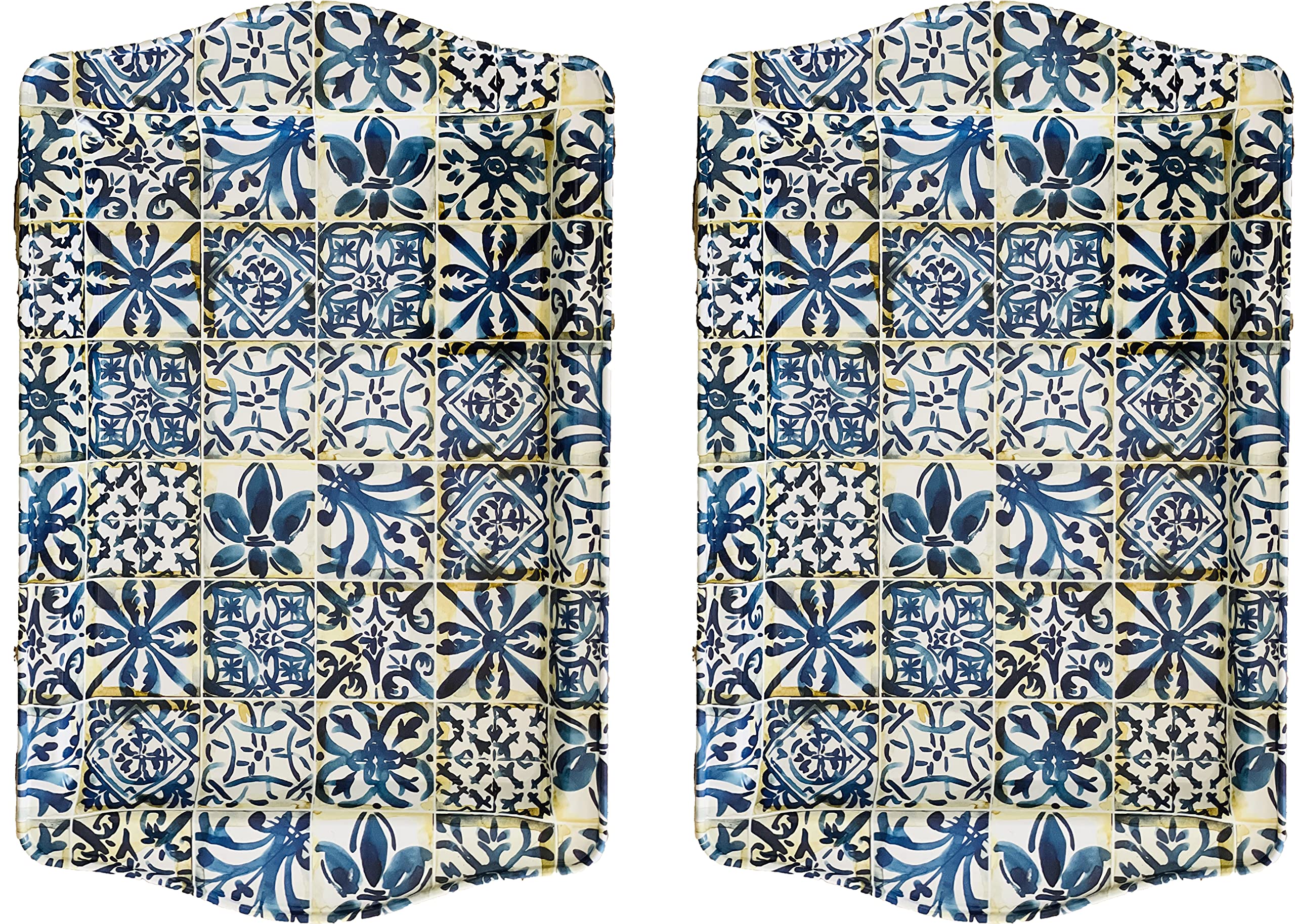 Totally Turkish Premium Design Serving Tray – Twin Pack of Trays with Gift Box, Decorative Serving Plates for Cups, Drinks, Bowls. Ideal Surface tidier for Household Items (Istanbul)