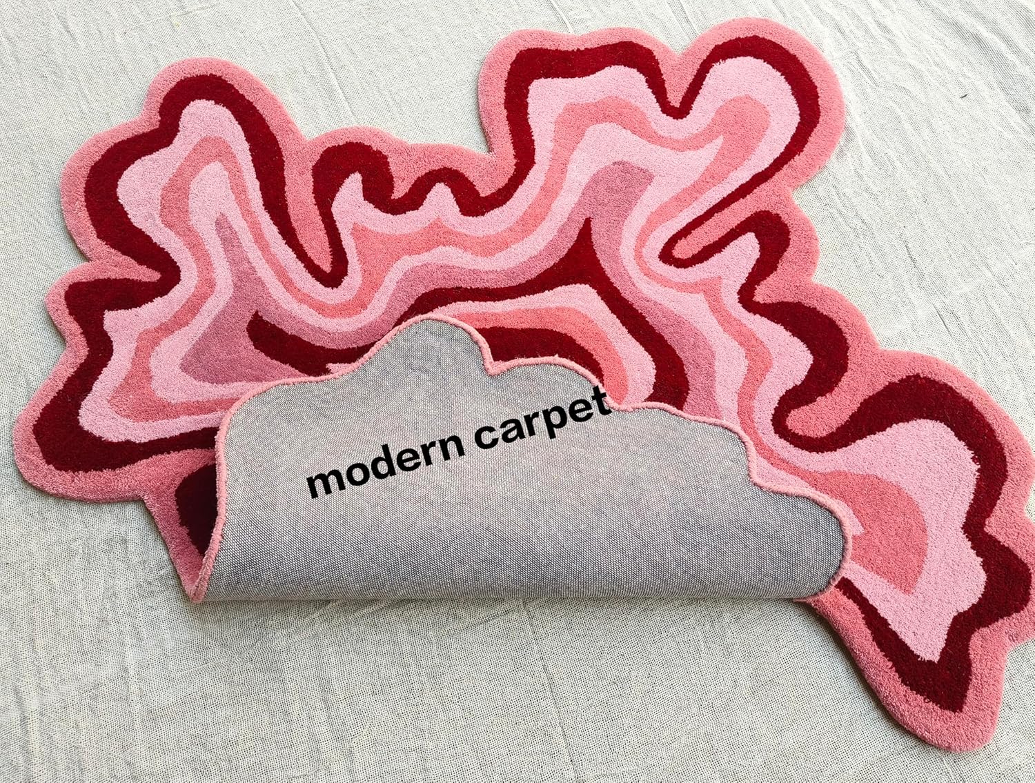 Generic Psychedelic Irregular Shaped Tufted Custom Rug Wool Handmade Area Rug Carpet for Home, Bedroom,Living Room,Kids Room,for Gifting 3x3,5x5,8x8 (3X3 FEET) (3x3 feet)