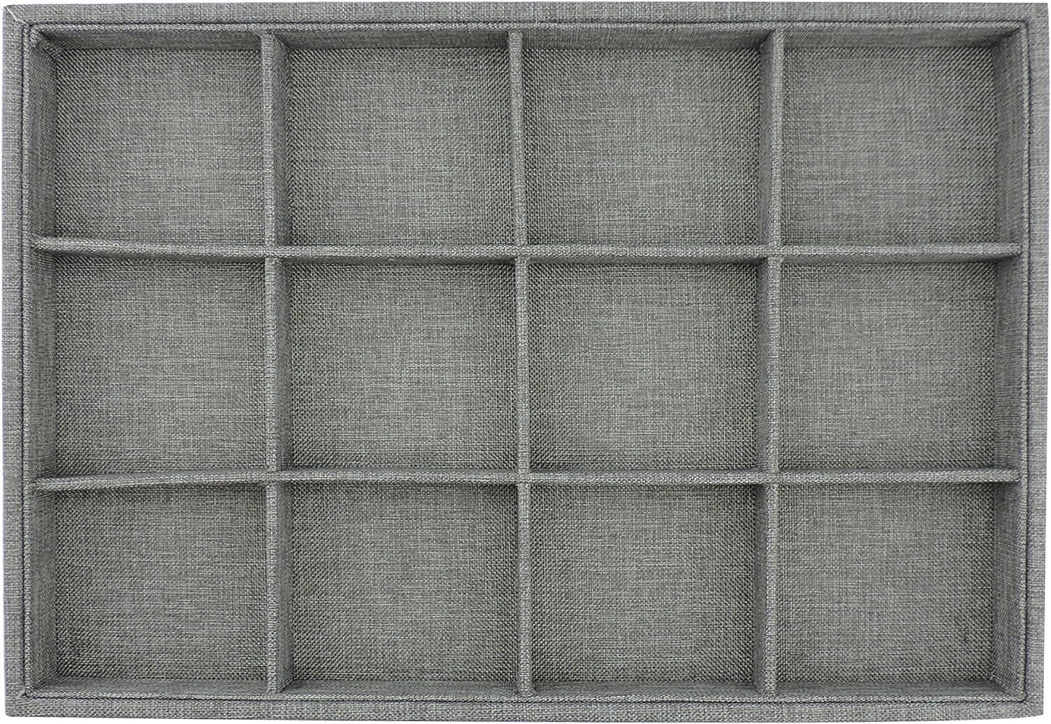 Présentoir à Bijoux Bocar En Velours Gris - Organisateur Pour Colliers, Bracelets, Bagues, Boucles D'oreilles