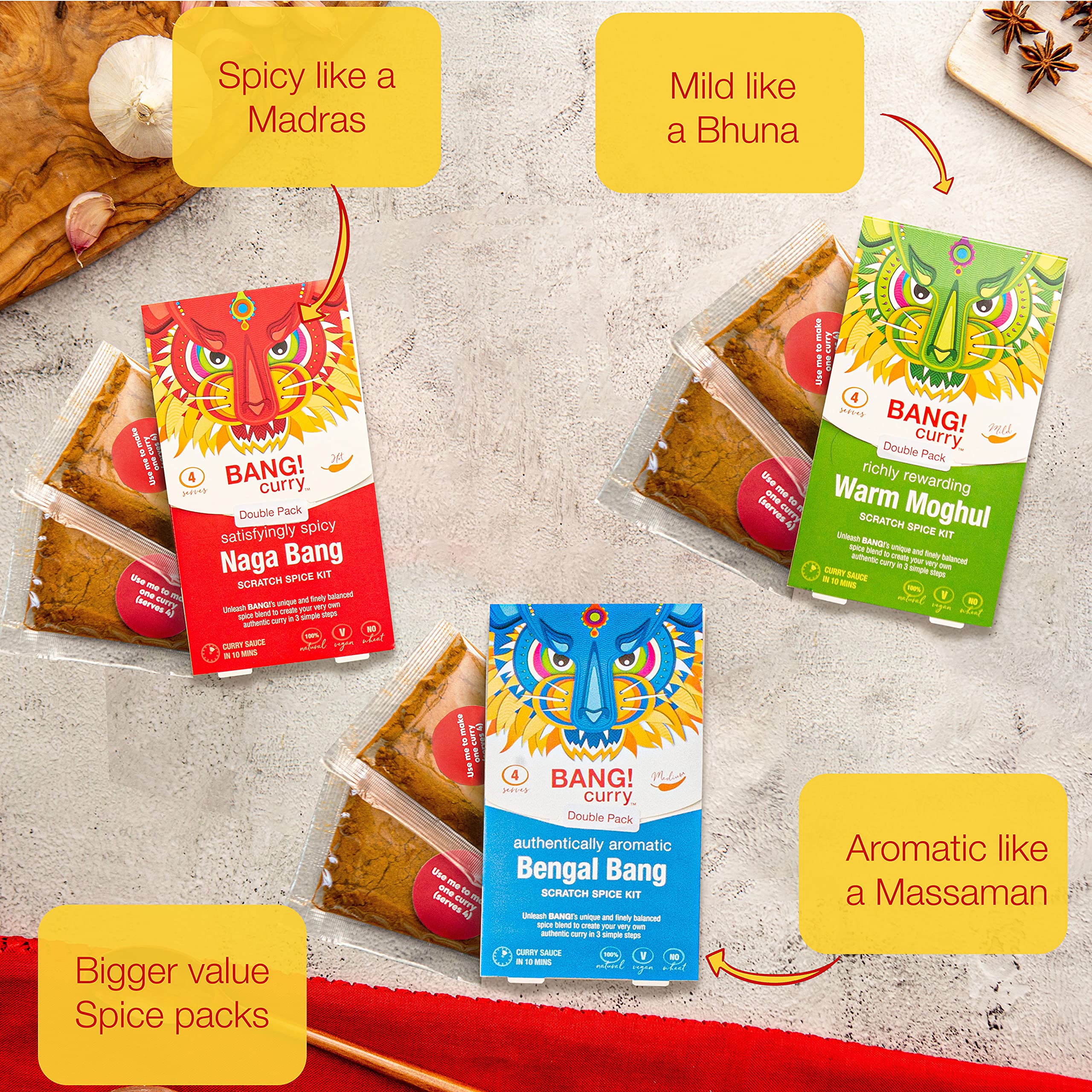 Buy Curry Sauce Kits, Mild, Medium and Spicy Curry Spice Kits, Easy to