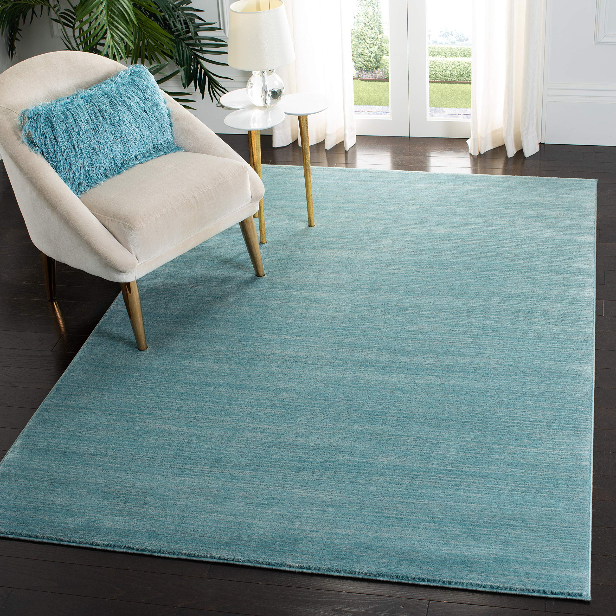 SAFAVIEH Area Rug 6x9 - Vision Collection - Aqua, Modern Ombre Design, Non-Shedding & Easy to Clean, Ideal for Living Room, Bedroom, Dining Space (