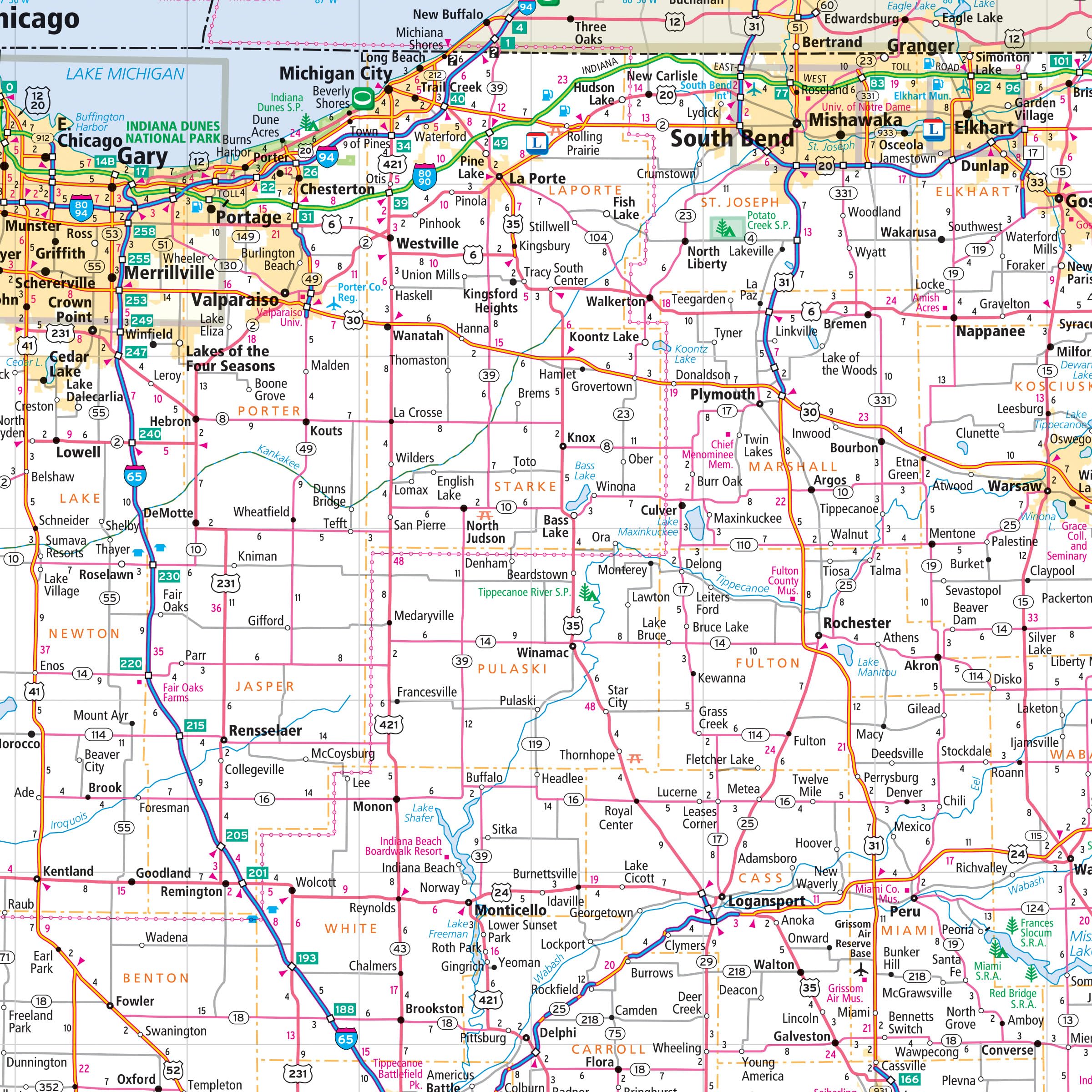 Rand McNally Easy to Read: Indiana State Map - Image 5