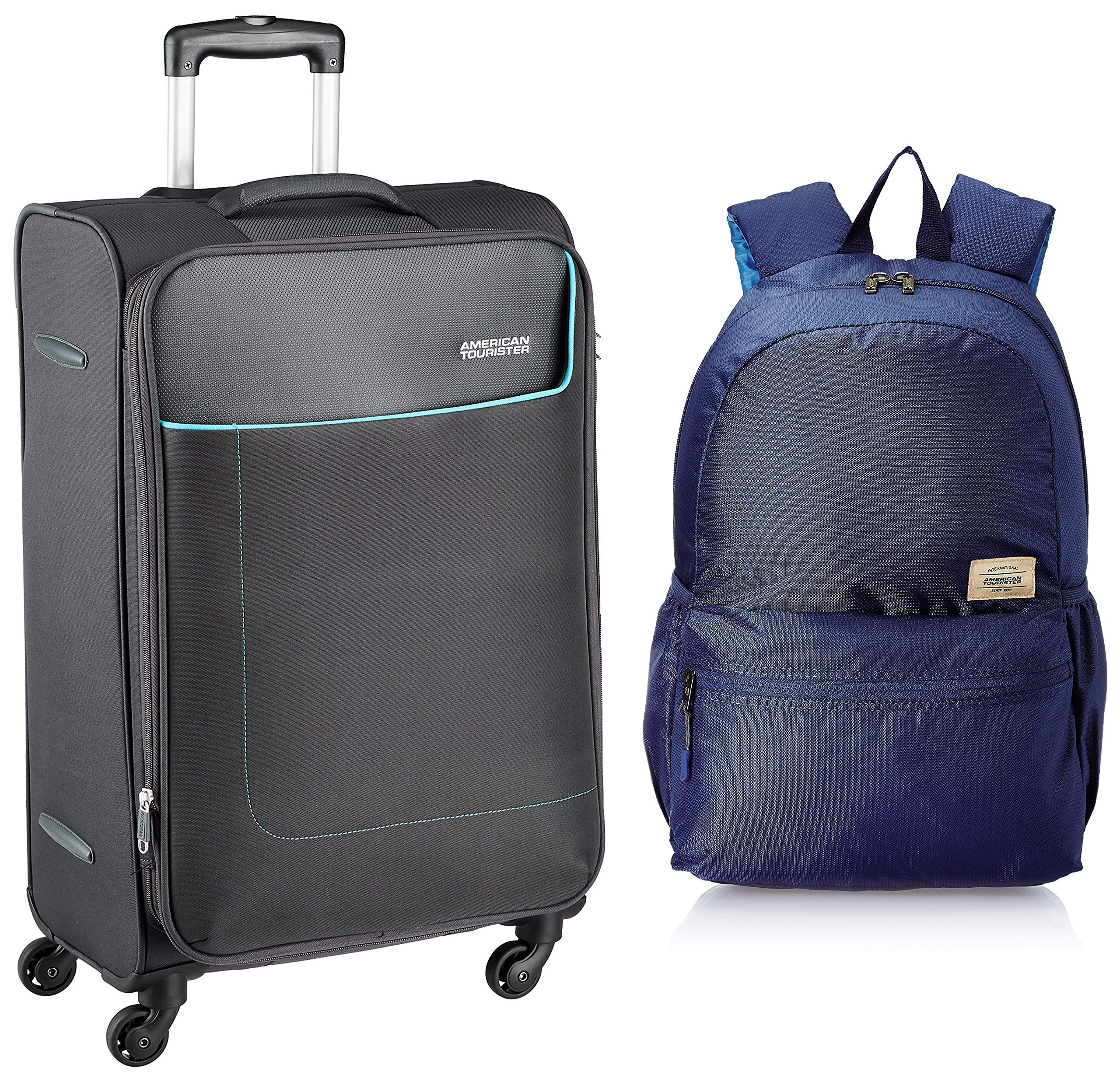 American Tourister 32 Ltrs Black Casual Backpack (Amt Fizz Sch Bag 02  Black) American Tourister Ohio Polyester 55 Cms Blue Travel Duffle (Fj9  (0)