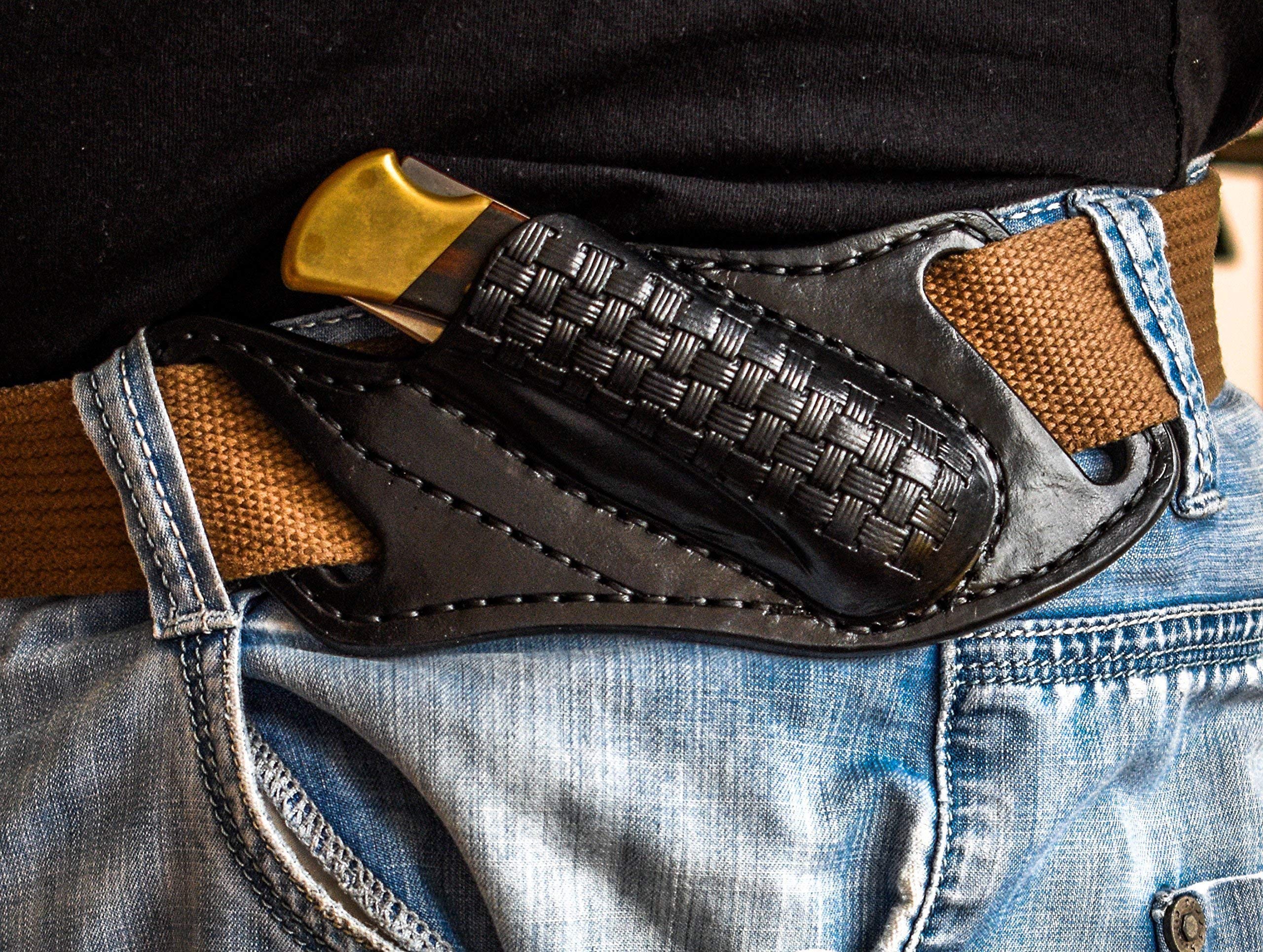 Crossdraw Friction sheath made to fit Buck 110 folding hunter