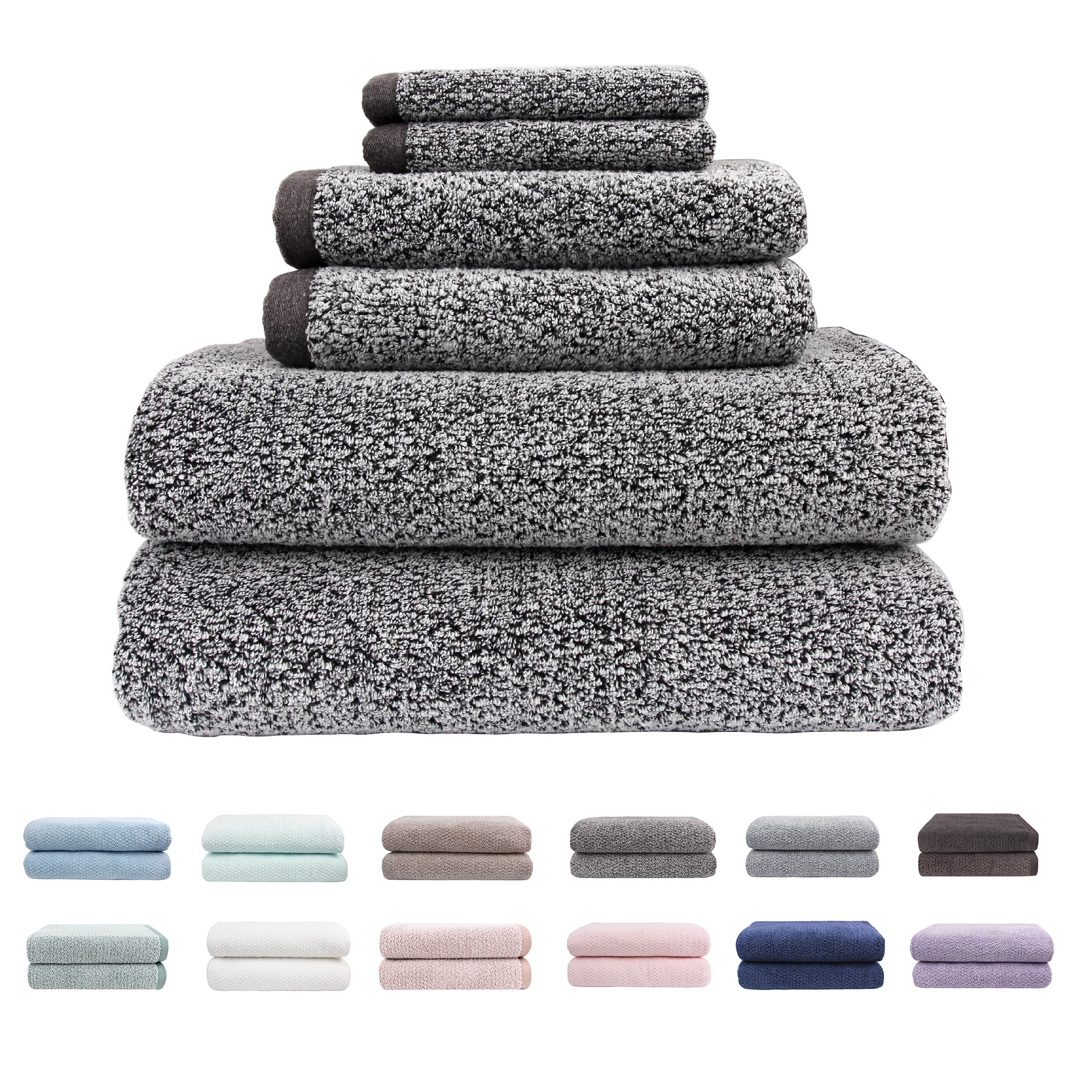 Amazon.com: Everplush Diamond Jacquard 6 Pieces Bath Towel Set