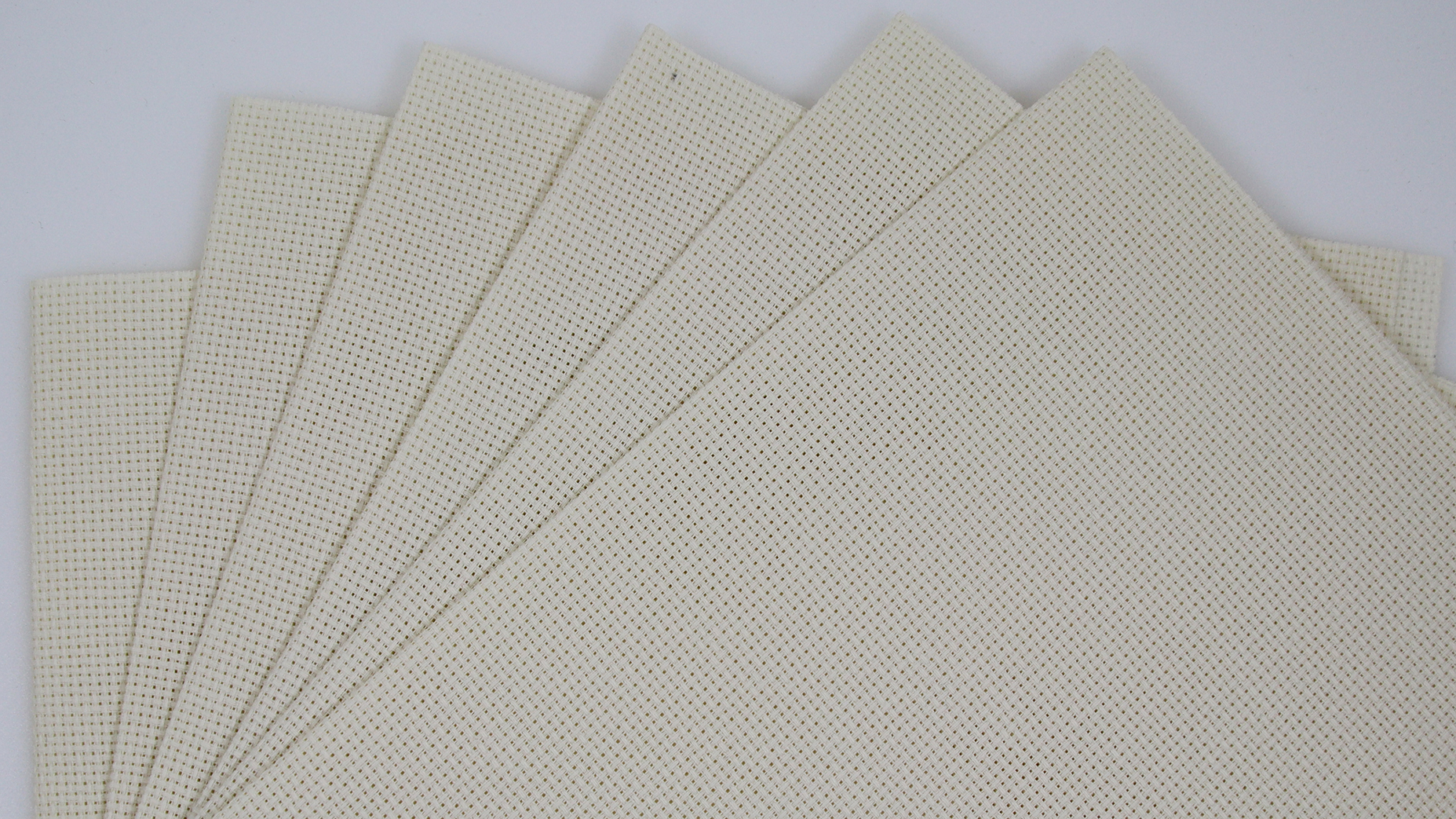 Image of KCS 6 pc of 12 inch x 18 inch 14CT Counted Cotton Aida Cloth Cross Stitch Fabric (Cream)