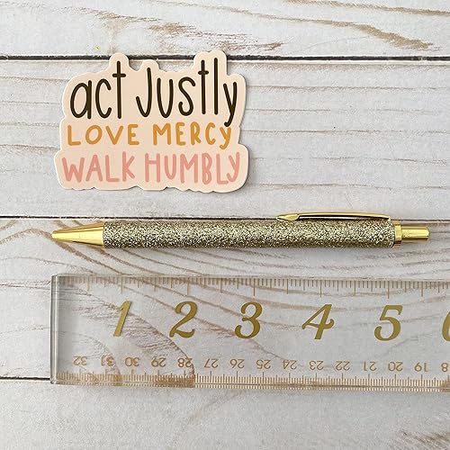 Miniatura 7 de Christian sticker | Religious faith sticker | Act justly, love mercy, walk humbly | God or Jesus decals | Bible verse quote Micah 6:8