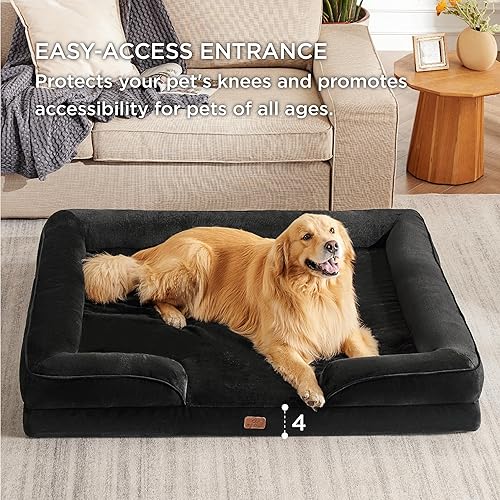 Vista 76 de Bedsure - Cama ortopédica mediana para perros, sofá cama impermeable para perros medianos, espuma de soporte con funda extraíble y lavable, forro