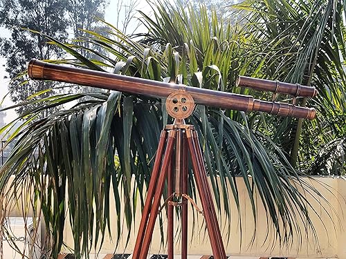 NauticalMart Telescopio Griffith Astro de latón antiguo de pie de 64 pulgadas vintage