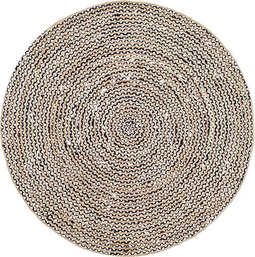 Miniatura 2 de nuLOOM Glinda - Alfombra de fibra natural, 5 x 8 pies, ovalada, color negro