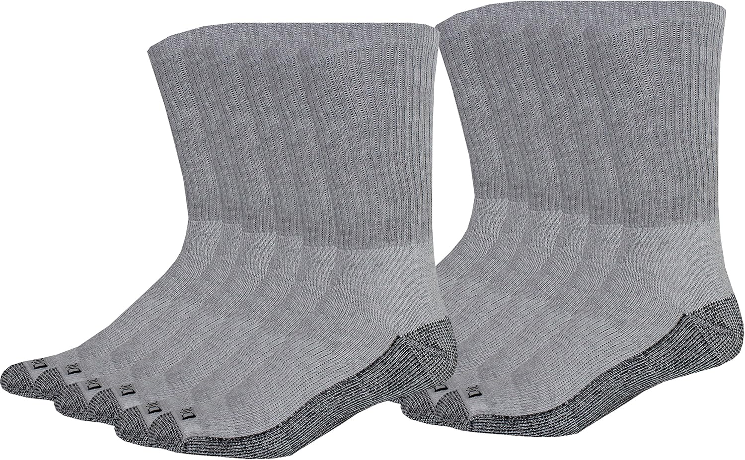 Dickies Men's Dri-Tech Comfort Crew Socks, Grey, 12 Pair