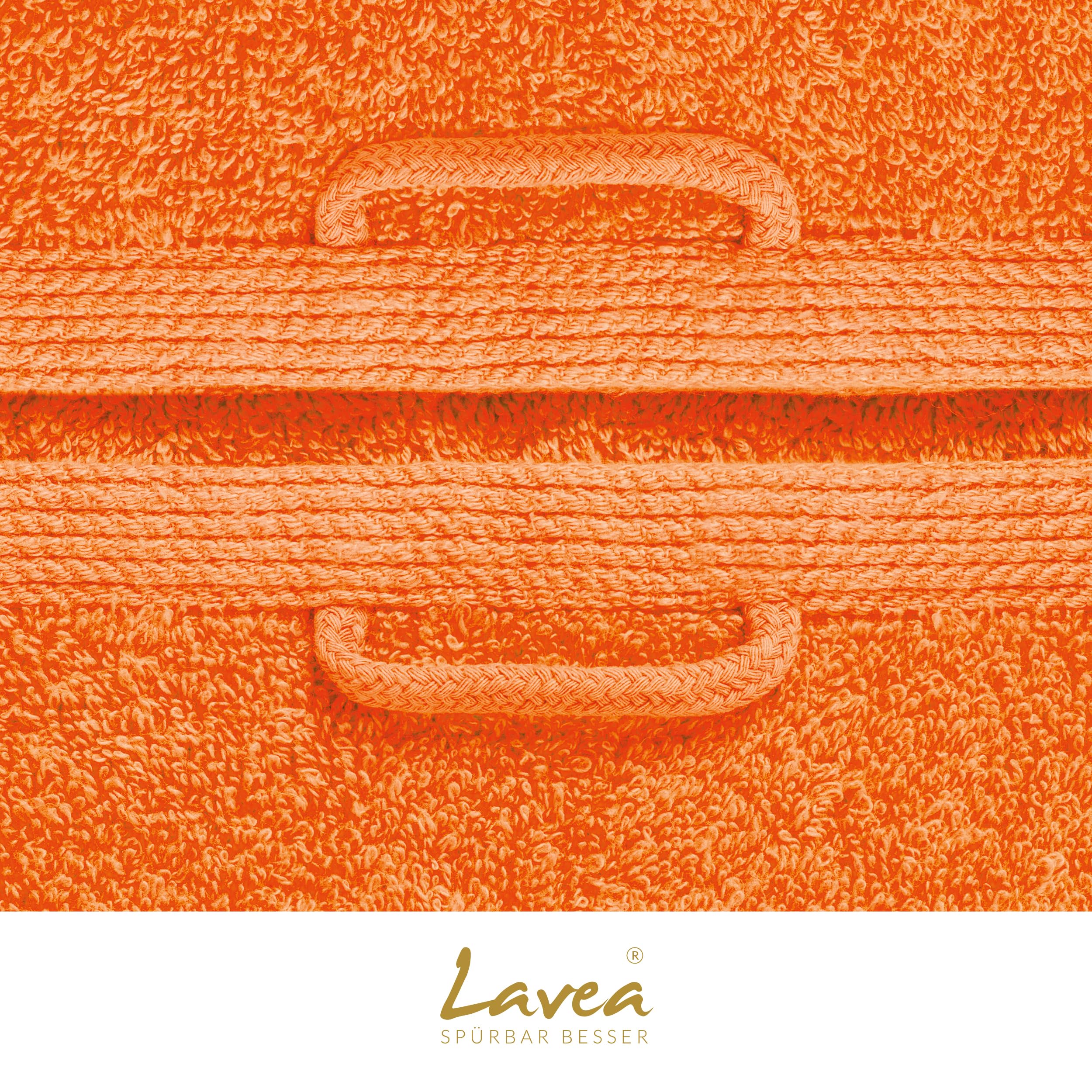 Lavea® 1 Tappetino da Bagno 50x80 cm – Antiscivolo e Lavabile in 100% Cotone Bio – Assorbente e Resistente – Ideale per Bagno e Doccia – Arancione