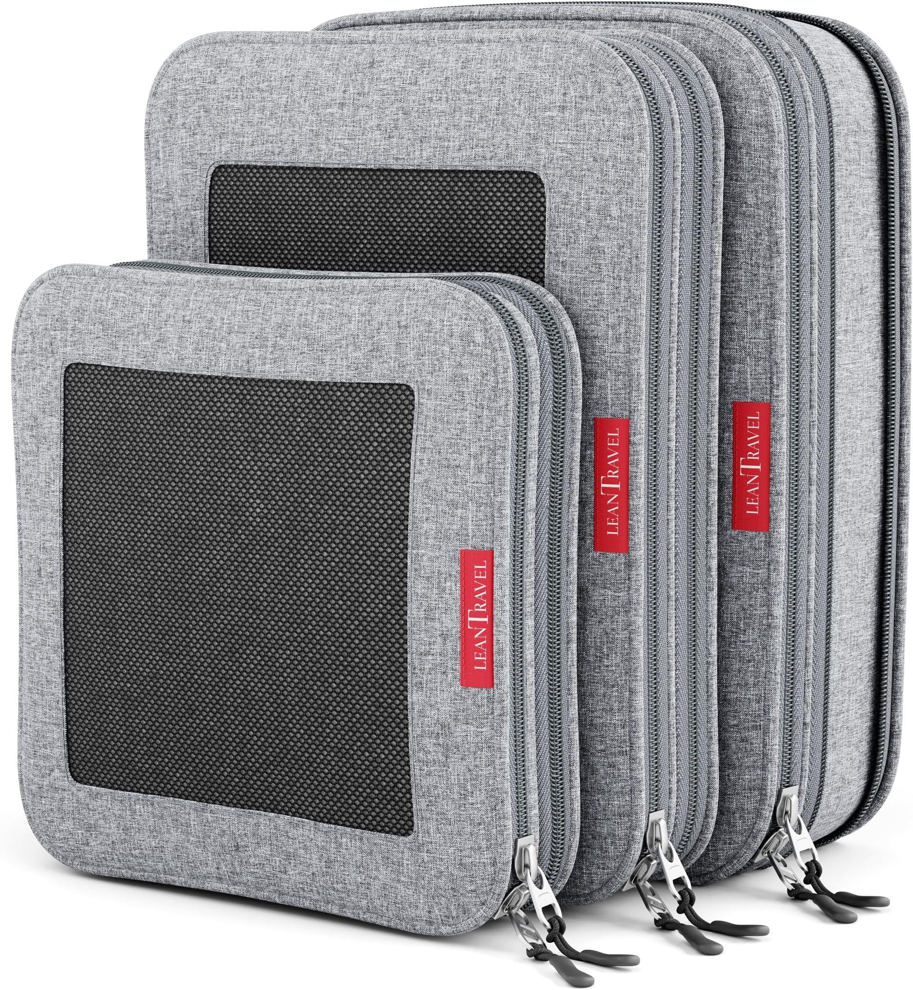 LeanTravel Compression Packing Cubes for Travel - 3 Set