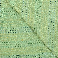 Vista 7 de Marubhumi Colcha Kantha tradicional india de algodón puro, con estampado de cachemira, multicolor, tamaño individual (60 x 90 pulgadas)