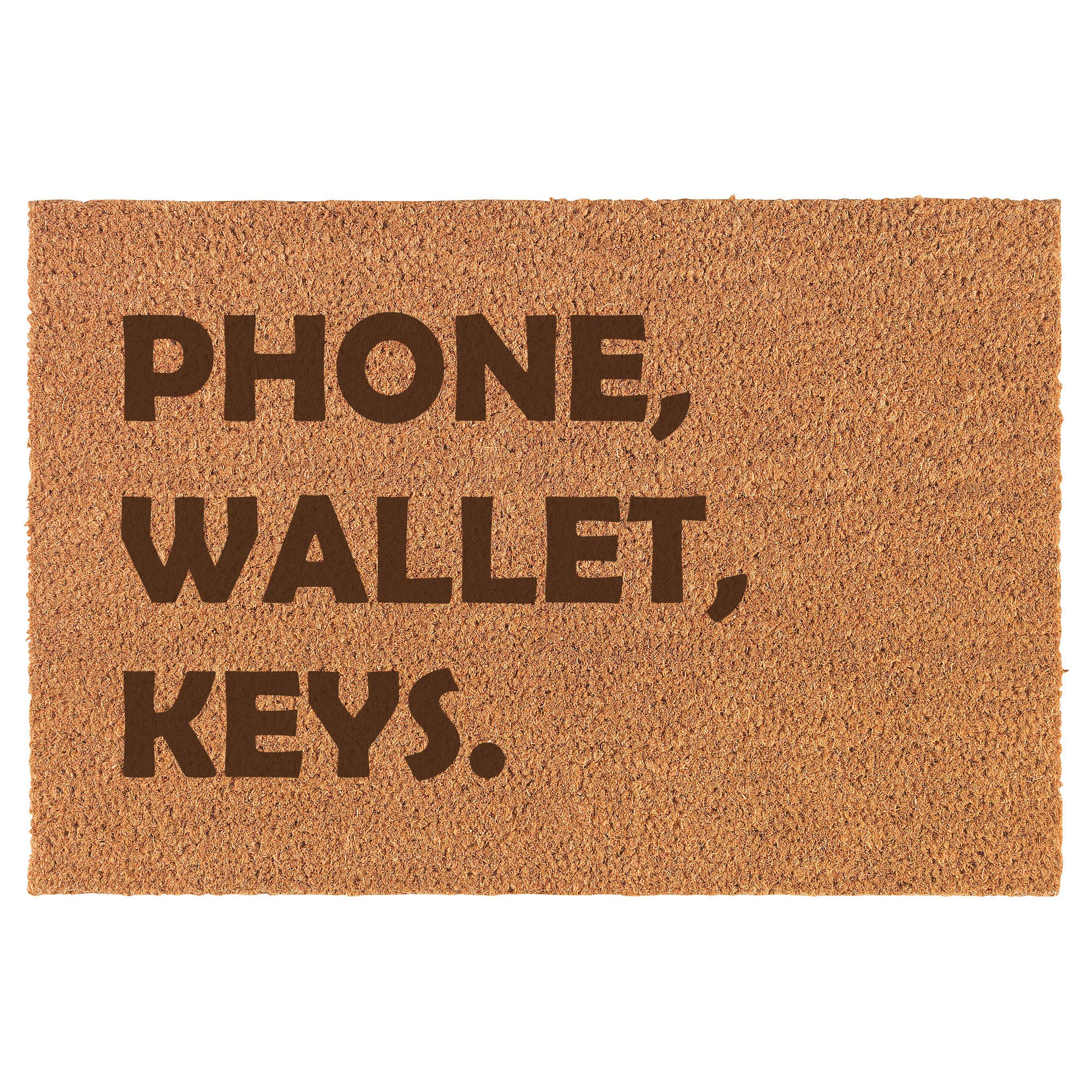 30" x 18" Coir Doormat Entry Door Mat Phone, Wallet, Keys