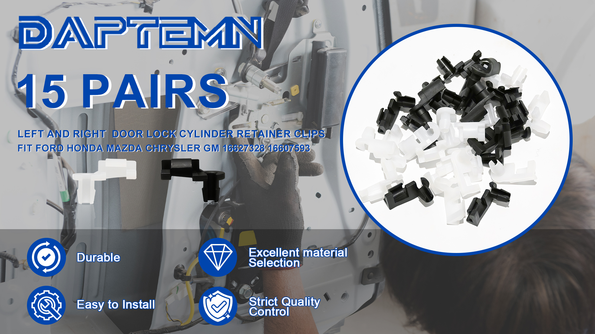 Amazon.com: Daptemn Door Handle Lock Rod Clips, 15 Pairs Left and