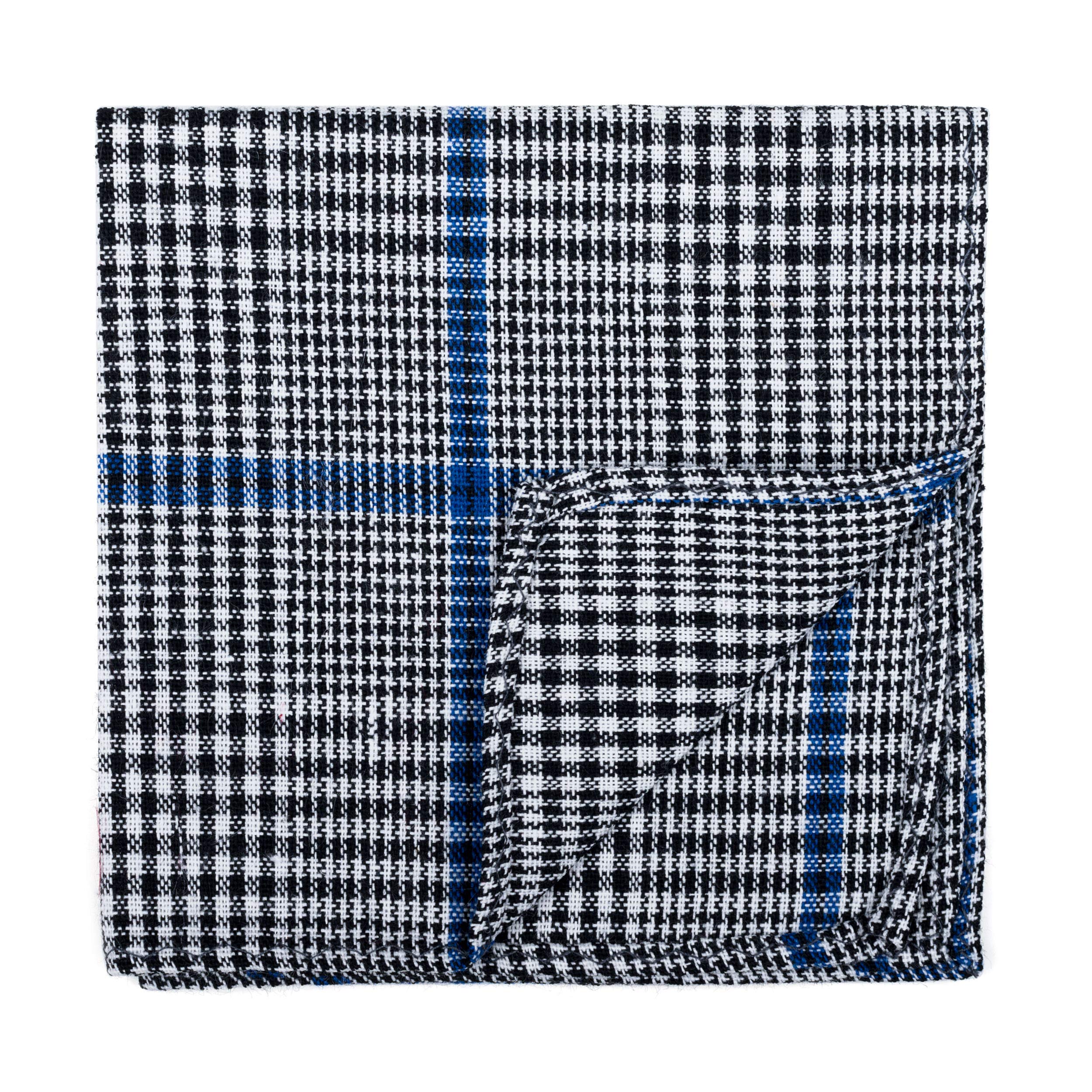 Abel & Burke Licorice Black Check Pocket Square #AB-TPH1007/1