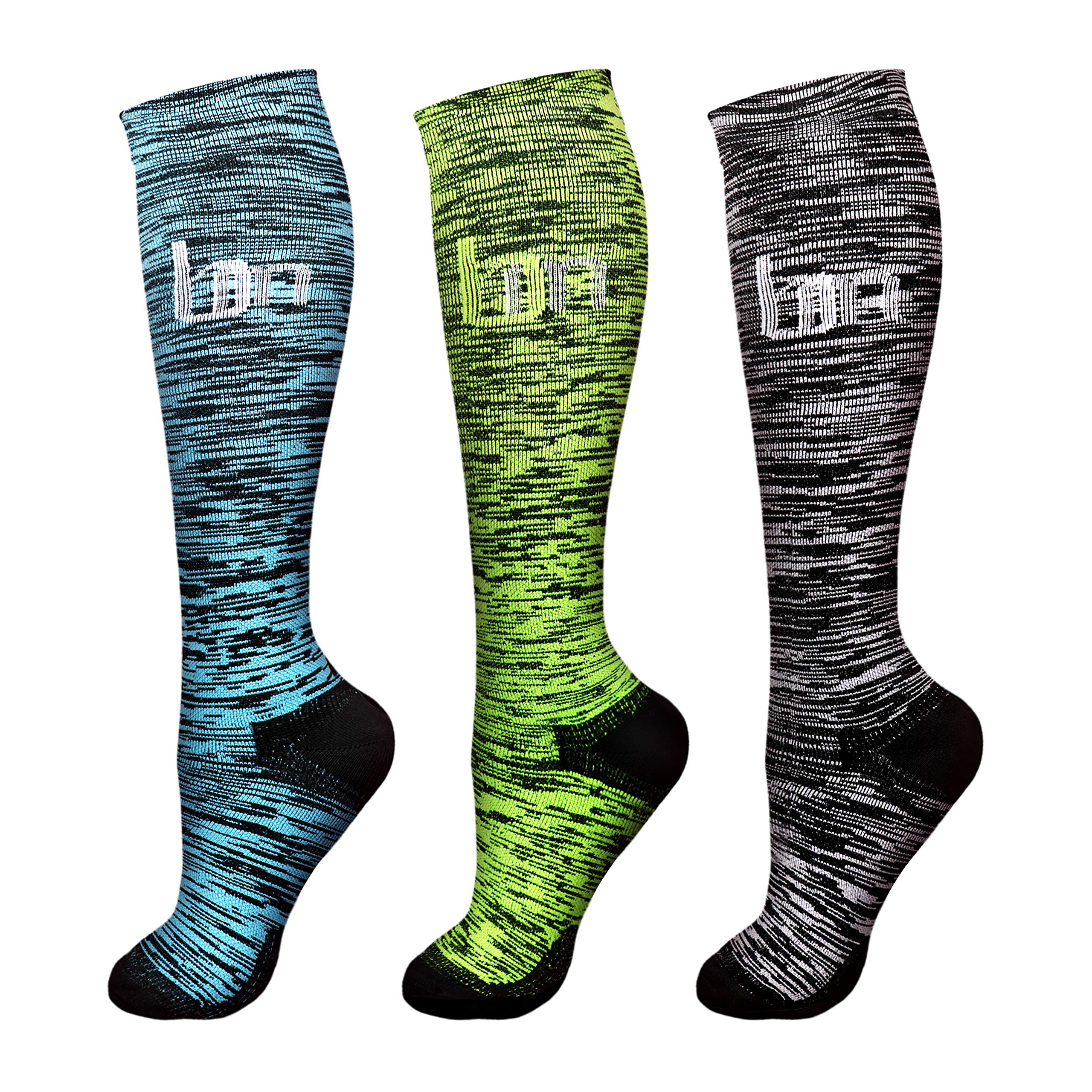 Compression Socks (3 Pairs), 15-20 mmHg is Best Athletic & Medical for Men & Women, Running, Flight, Travel, Nurses, Pregnant