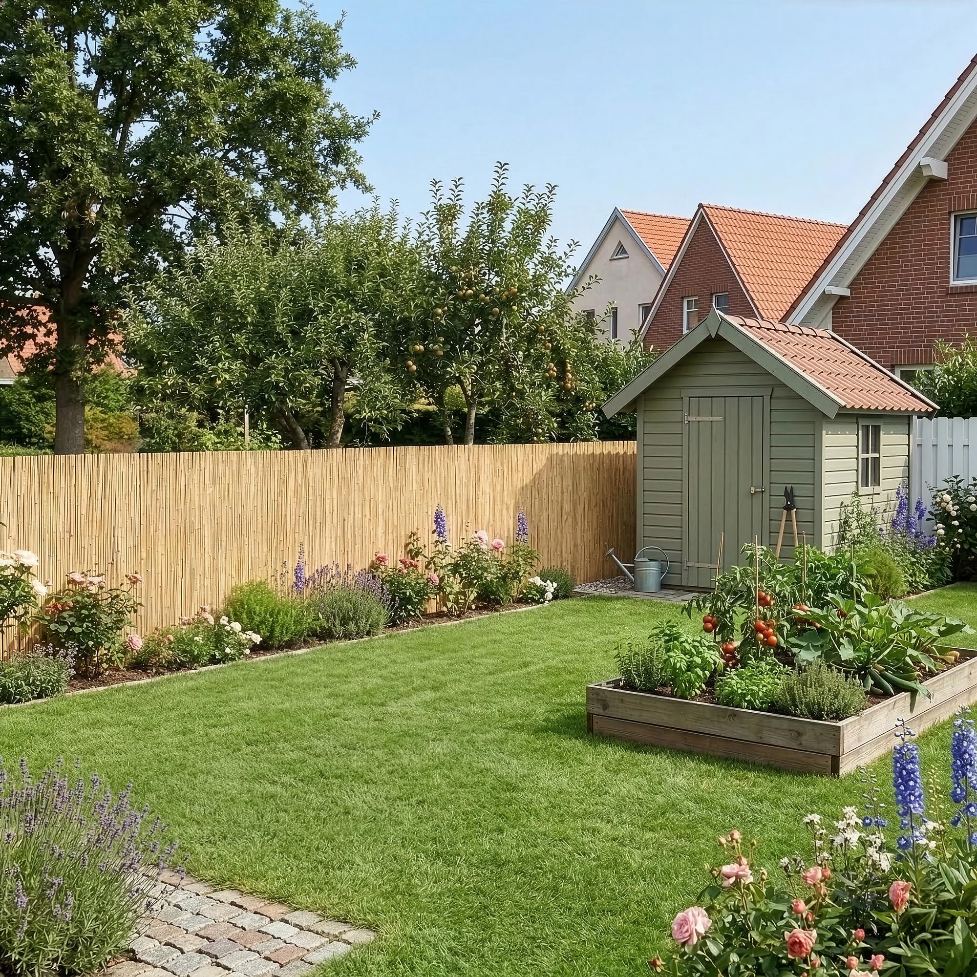 casa.pro Canisse en Roseau Brise-Vue Naturel pour Jardin Terrasse Cache Vue Balcon Palissade Protection contre Regards Vent Soleil Clôture Décorative Séparation Résistant 150 x 300 cm Naturel