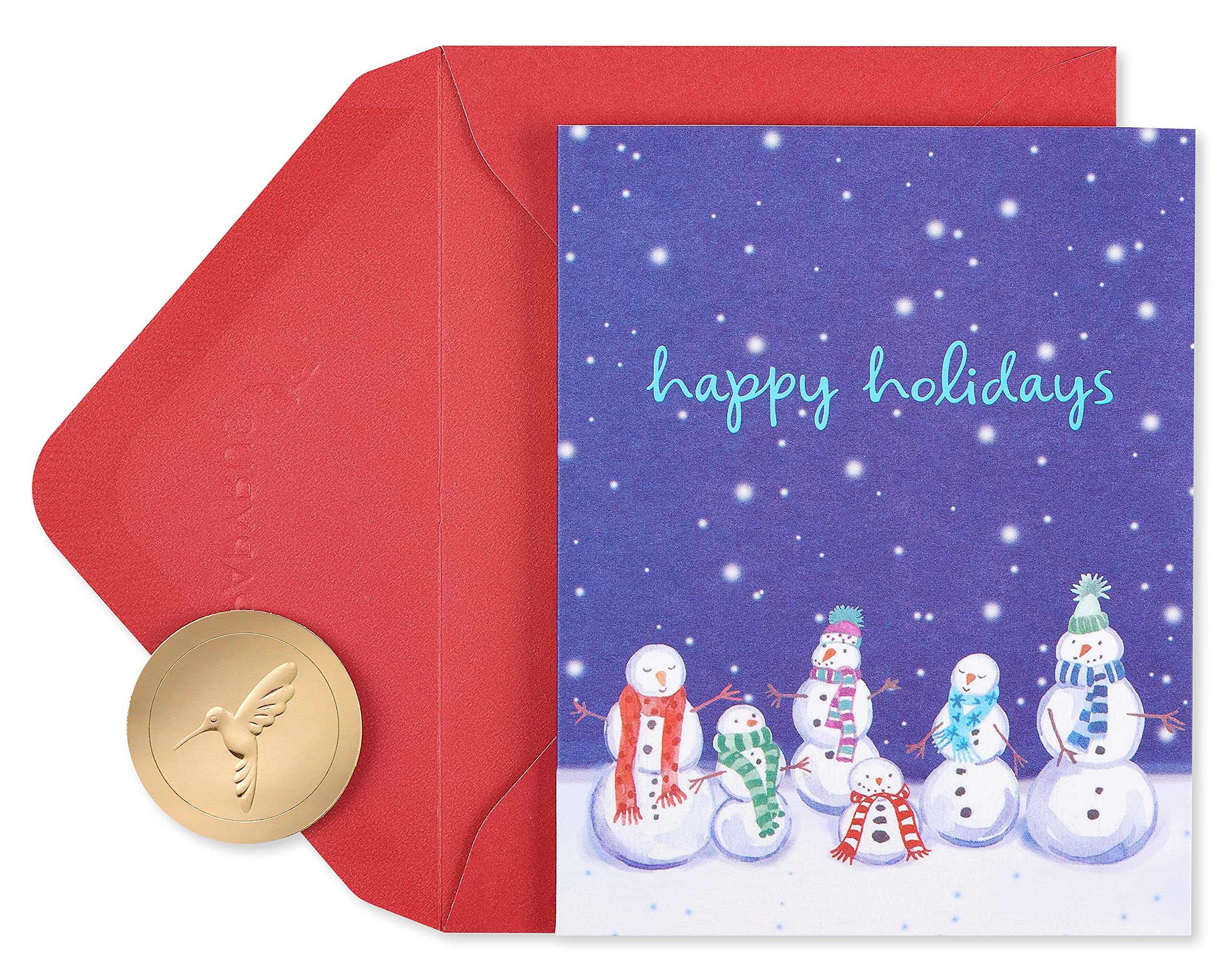 PapyrusHoliday Cards Boxed with Envelopes, Happy and Peaceful Season, Glitter-Free Snowmen (20-Count)